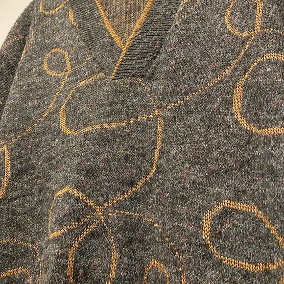 🤡BOGO🤡 Retro CALDWELL Canada Wool Blend Deep V-Neck Pullover Sweater - Mens L - Picture 5 of 11